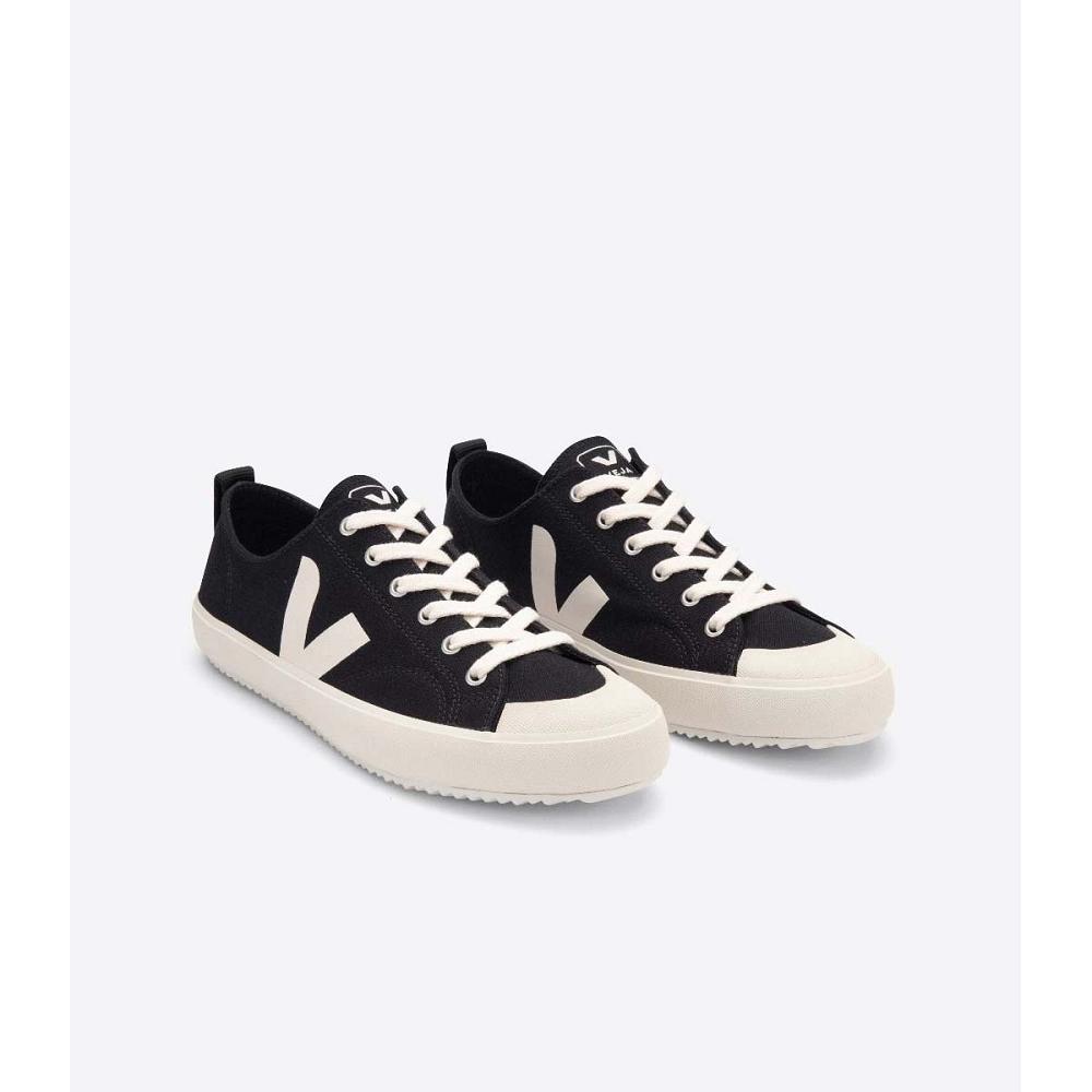 Men's Veja NOVA CANVAS Shoes Black/White | ZA 246QMA